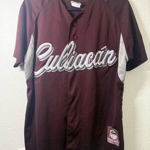 Maroon Culiacán Short-Sleeve Baseball Jersey